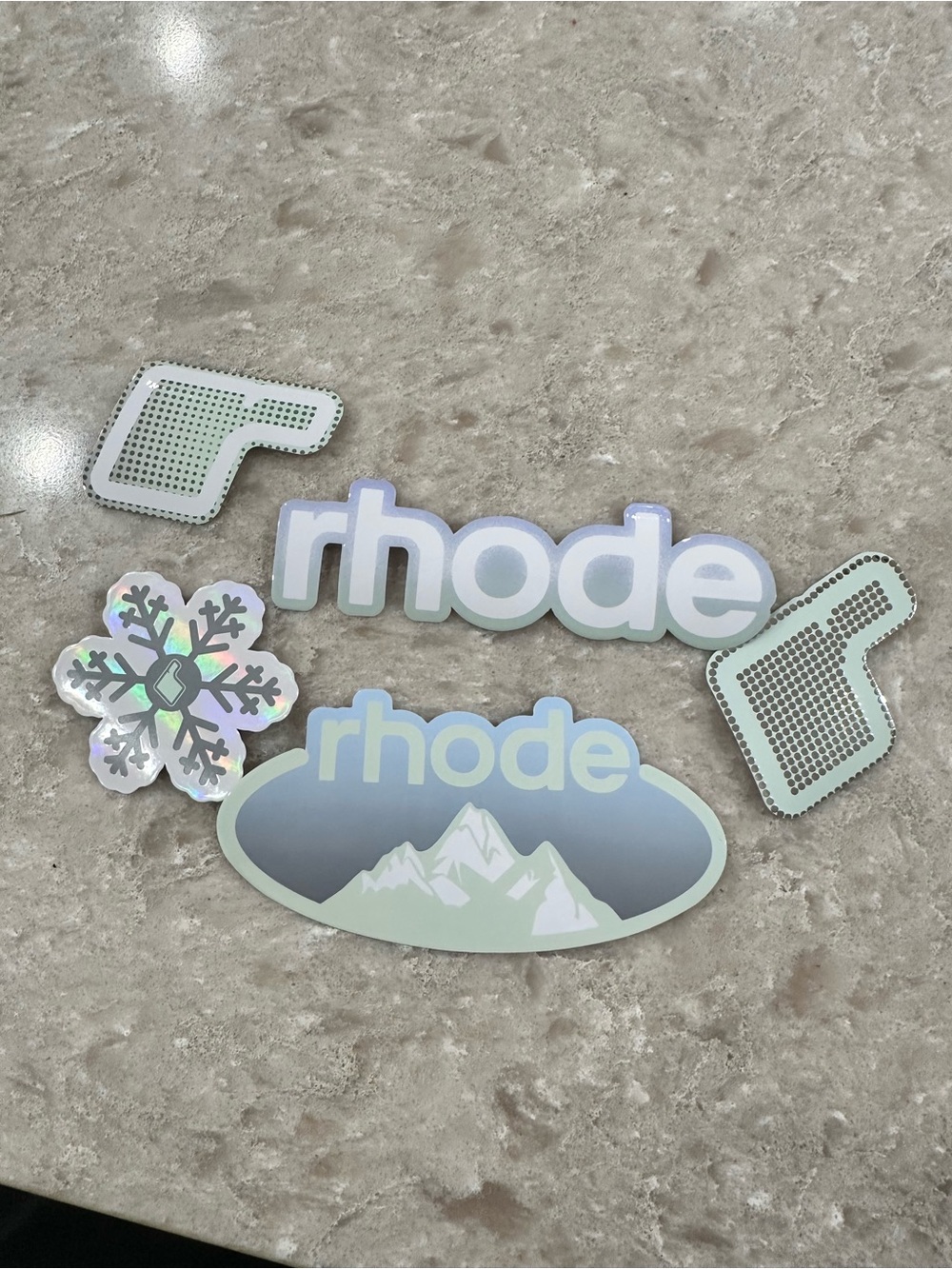 rhode Holographic RHODE Winter Pack Sticker Logo Set / Hailey Bieber / 5 pcs